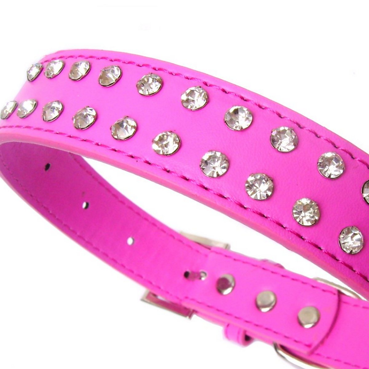 2-Row Crystal Collar & Lead Set – Hot Pink