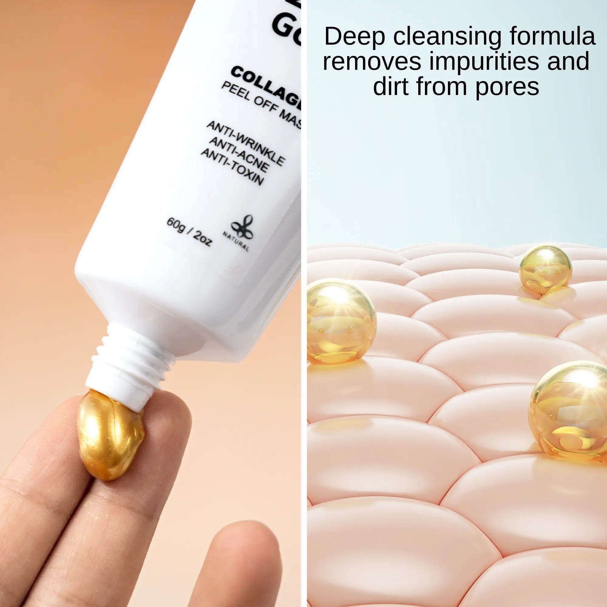 24K Gold Peel-Off Face Mask – Radiance & Deep Cleansing