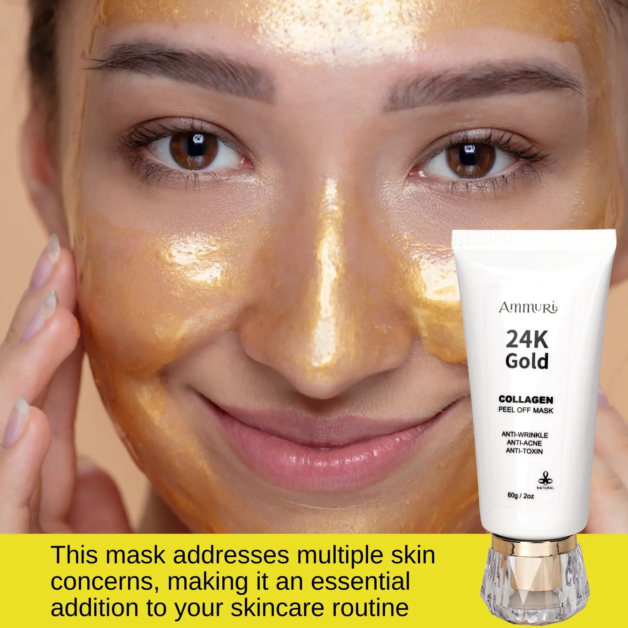 24K Gold Peel-Off Face Mask – Radiance & Deep Cleansing