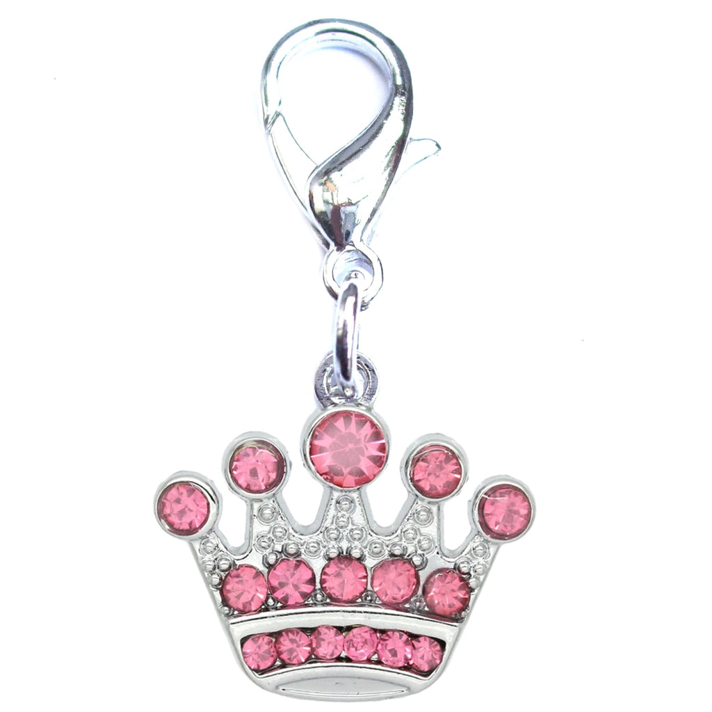 Crystal Crown Pet Collar Charm – Pink